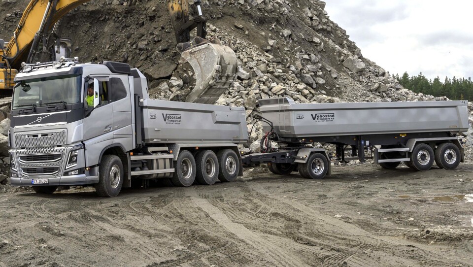 Vebostad Transport tok i bruk sitt tredje modulvogntog for massetransport i 2019. En Volvo FH 16 750 med tridem, en-akslet dolly og toakslet semi.