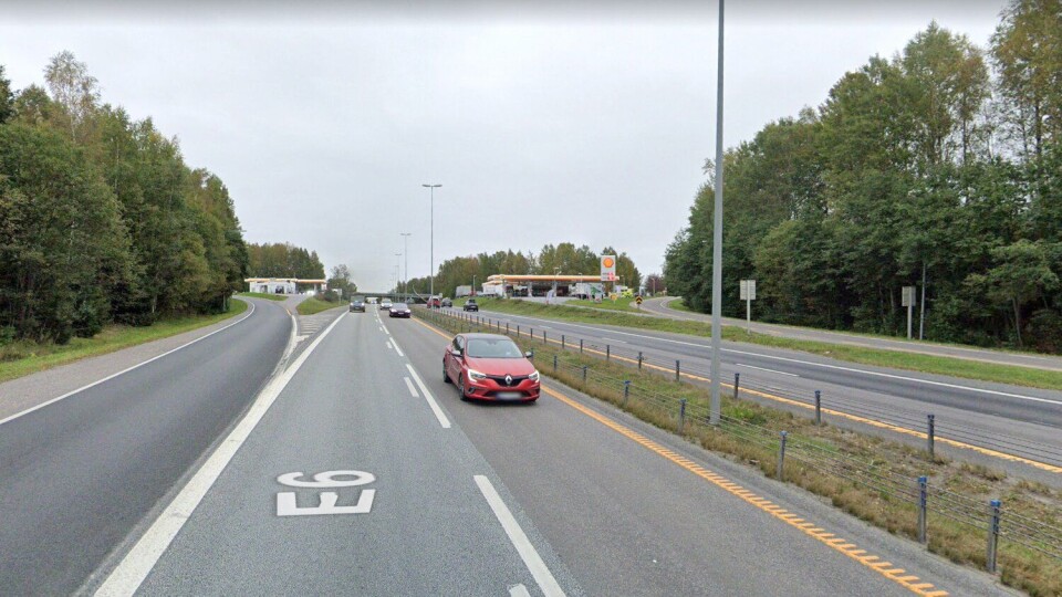 E6 Skedsmovollen. Her skal det bygges utvidelse av eksisterende av- og påkjøringsramper slik at kollektivtransporten kommer lettere frem.