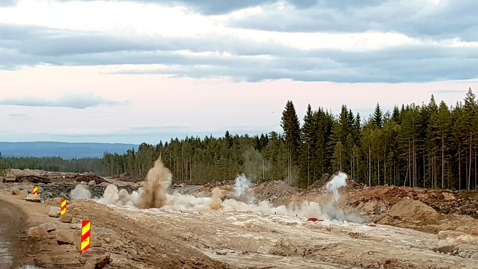 Illustrasjon av sprengning.