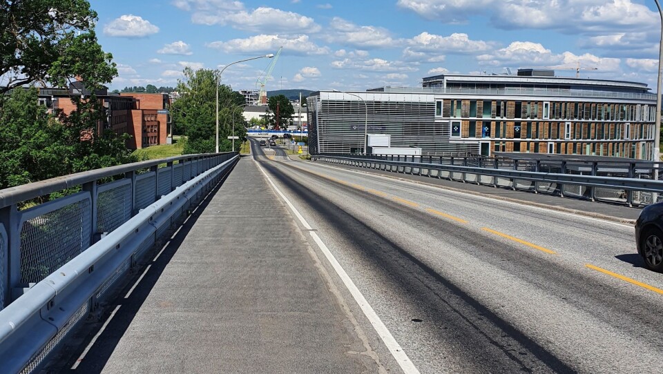 Bilde fra Lillestrømbrua i Lillestrøm kommune.