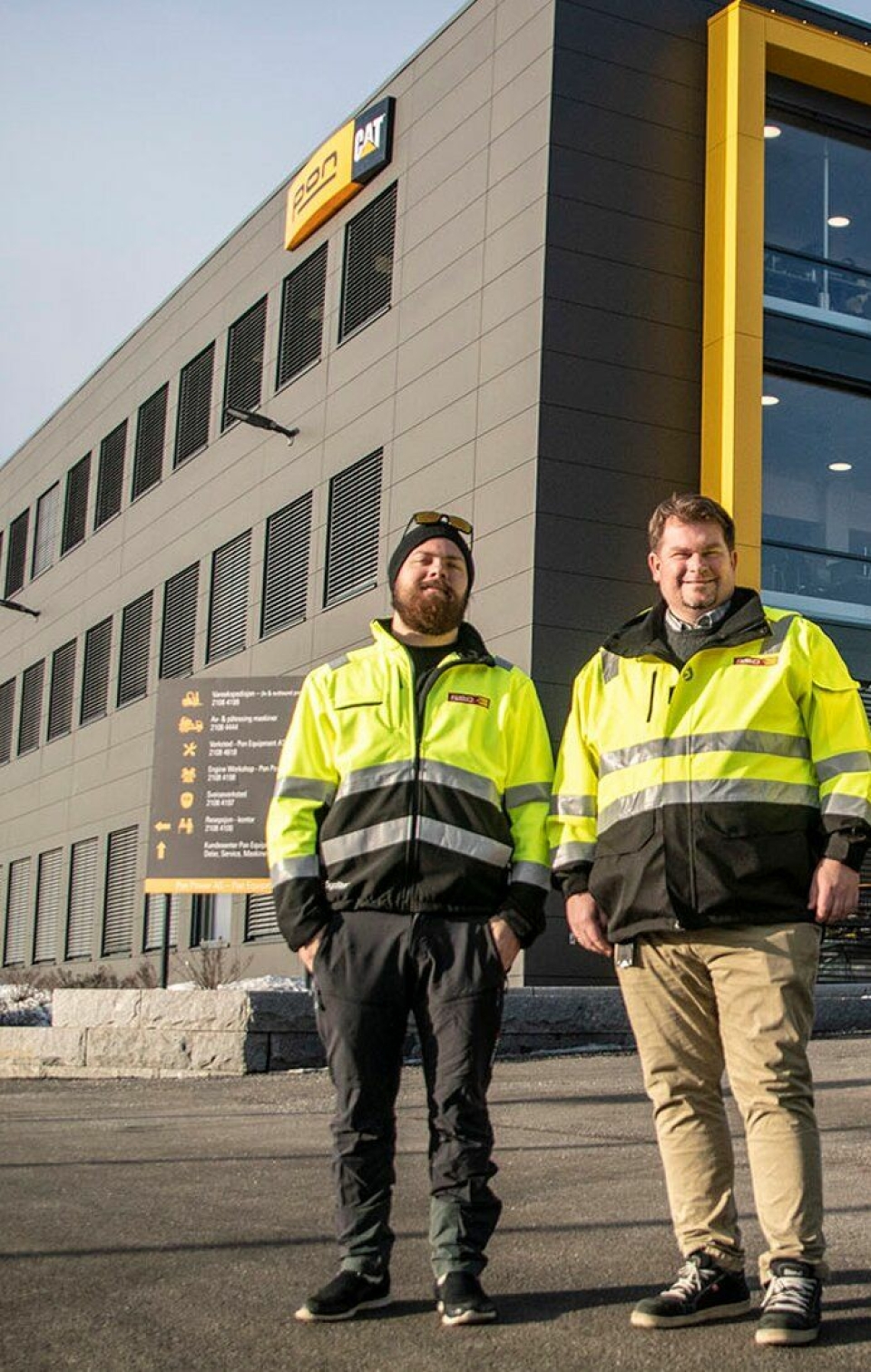 RENTAL-DUO: Marek Partyka-Ruud (t.h.) avdelingsleder for Pon Rental Østlandet og Ole Johnsen, mekaniker for Pon Rental.