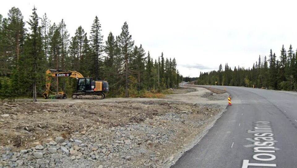 Bilde fra fylkesvei 33 Tonsåsen i september 2019, på en del av strekningen arbeidet hadde kommet langt på da.