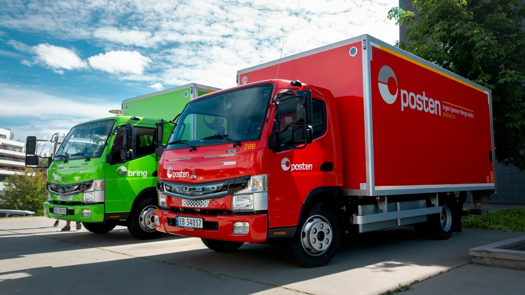 Posten/Bring har fått to elektriske lastebiler av merket Fuso eCanter fra Daimler.