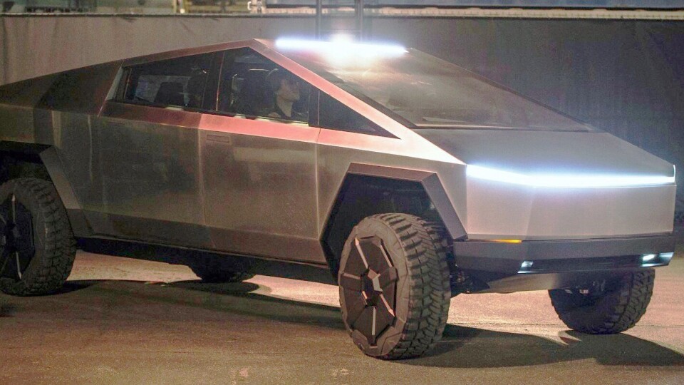 Bilde av Tesla Cybertruck tatt i forbindelse med avdukingen av pickupen i USA i 2019.