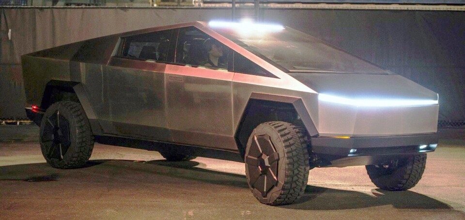Bilde av Tesla Cybertruck tatt i forbindelse med avdukingen av pickupen i USA i 2019.