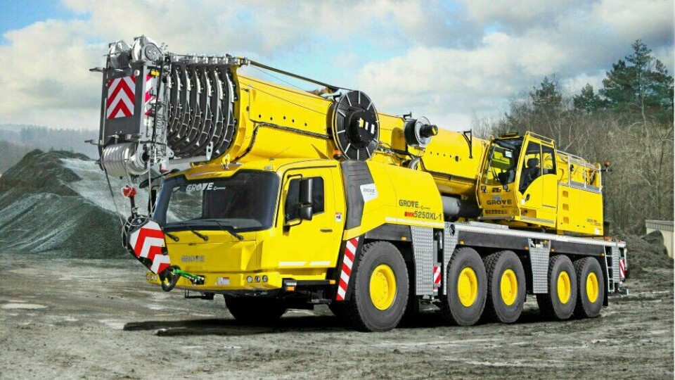 En GMK5250XL-1 er blant de nye Grove mobilkranene som Crane Norway Group har kjøpt.