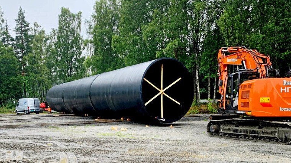 Røret med innvendig diameter på 4 meter som skal legges under E18 ved Holstadkrysset.