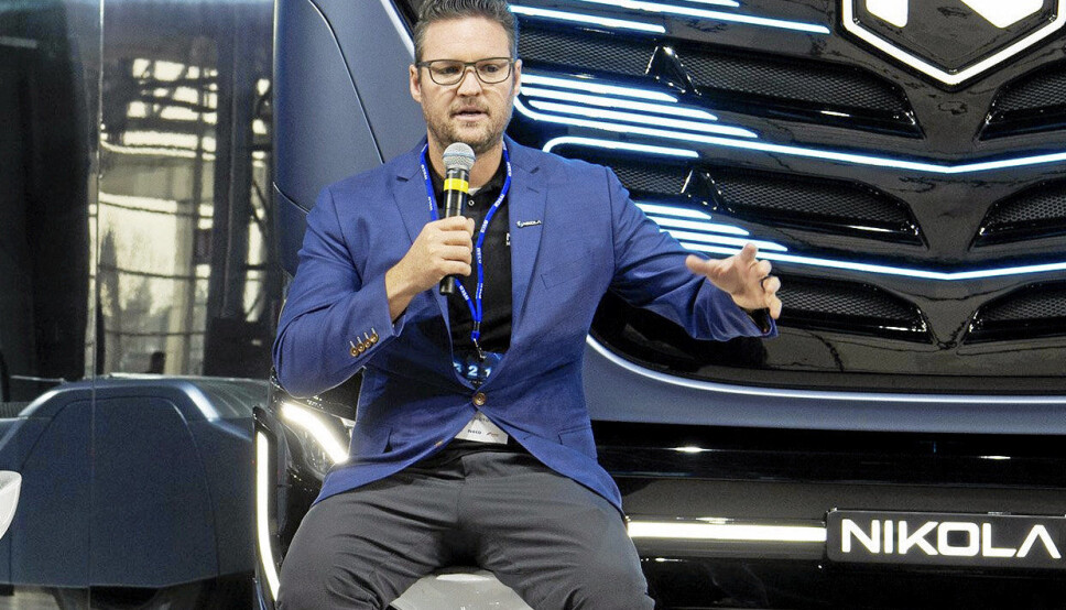 Nikolas grunnlegger Trevor Milton under en Nikola pressekonferanse i Torino i desember 2019. Avduking av Nikola Tre i samarbeid med Iveco.