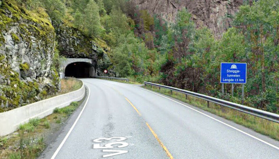 Steiggjetunnelen, er en av de tre tunnelene på fylkesvei 53 i Årdal som skal oppgraderes.
