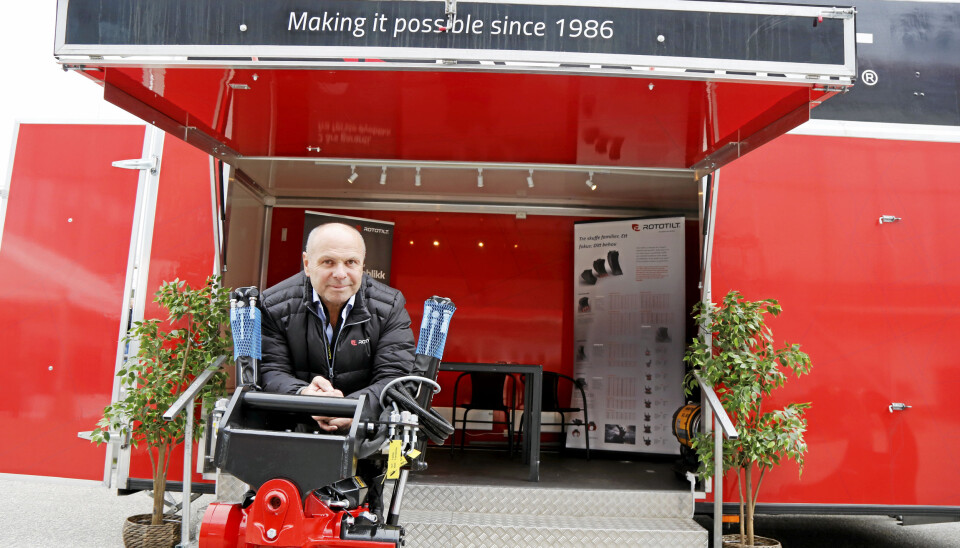 Anleggsmessa Sr i Kristiansand p Srlandet Travpark i september 2020.
Hans-Ronald Hohlweg, country manager Rototilt.