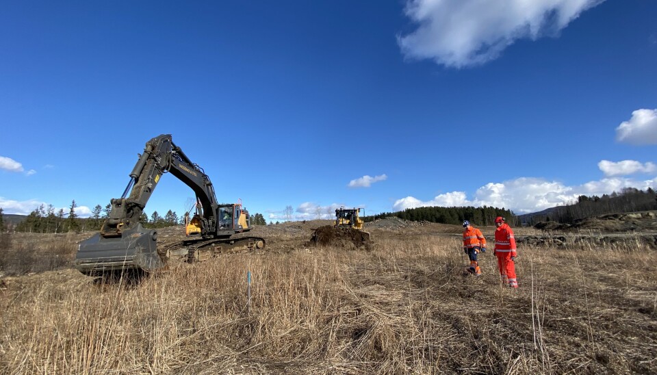 Illustrasjonsbilde veibygging, fra E16 Åsbygda-Olum i mars 2020.