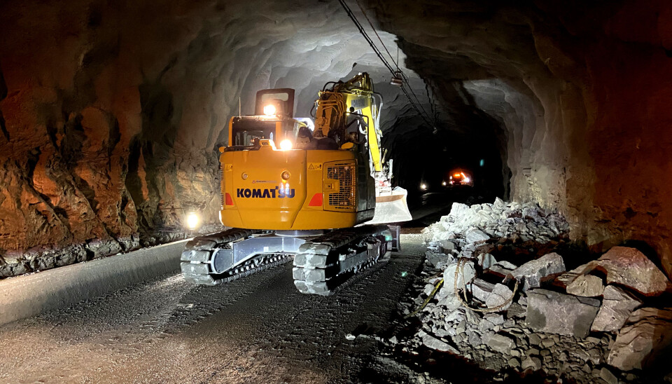 Slik har det sett ut inne i Haukelitunnelen i sommer mens tunneloppgraderingen har pågått.