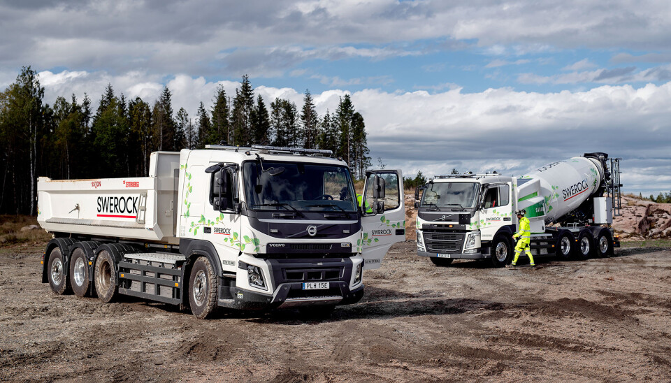 Swerock skal teste en elektrisk krokbil og en elektrisk betongbil for Volvo Trucks.