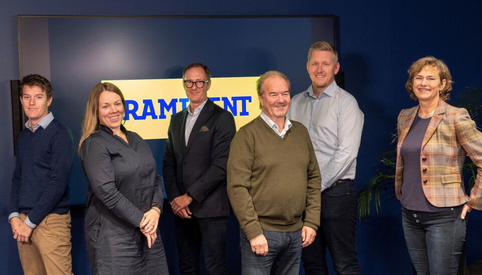 Ramirent Norges nye ledergruppe. Fra venstre: Lars M. Zahl (general rental), Dortea Gjervik (økonomi og administrasjon), Fredrik Brandal (administrerende direktør samt leder av stilas/prosjekt), Kai M. Jacobsen (HR, HMS og kvalitet), Amund Havig (salg og marked) og Ingeborg B. Svanes (prosess/forbedring og HUB).