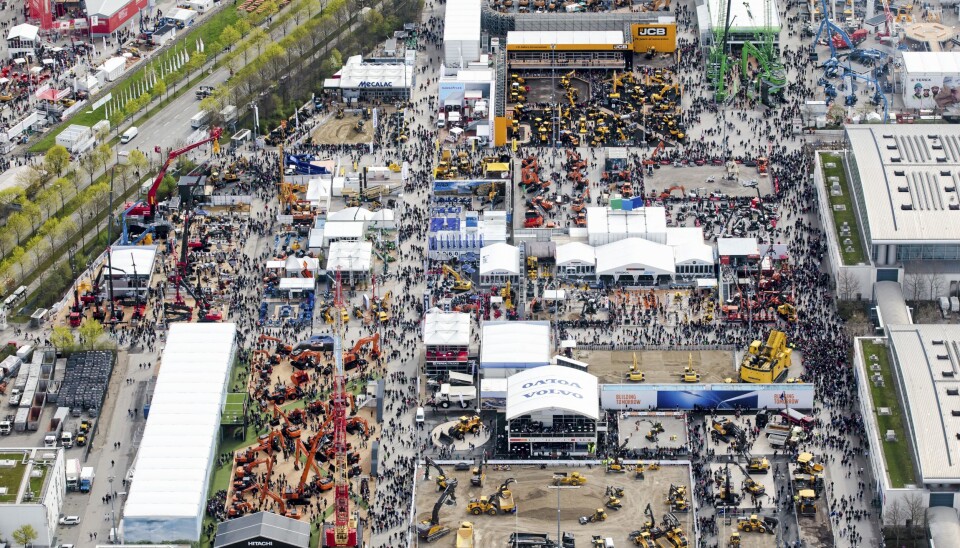 Bilde fra anleggsmessen Bauma i München i april 2016. Bilde fra anleggsmessen Bauma i München i april 2016.