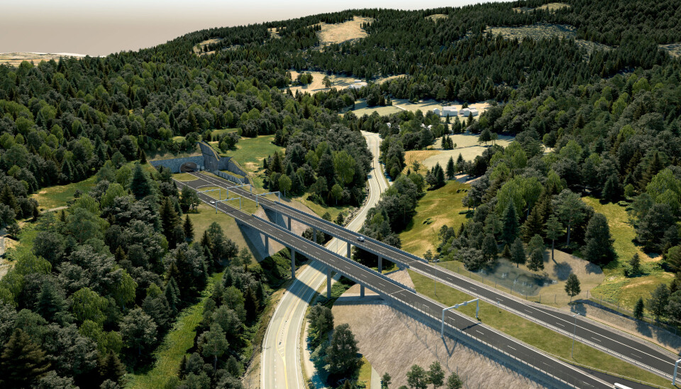 E16 Bjørum-Skaret er et omfattende prosjekt med bruer, tunneler og firefelts vei.
