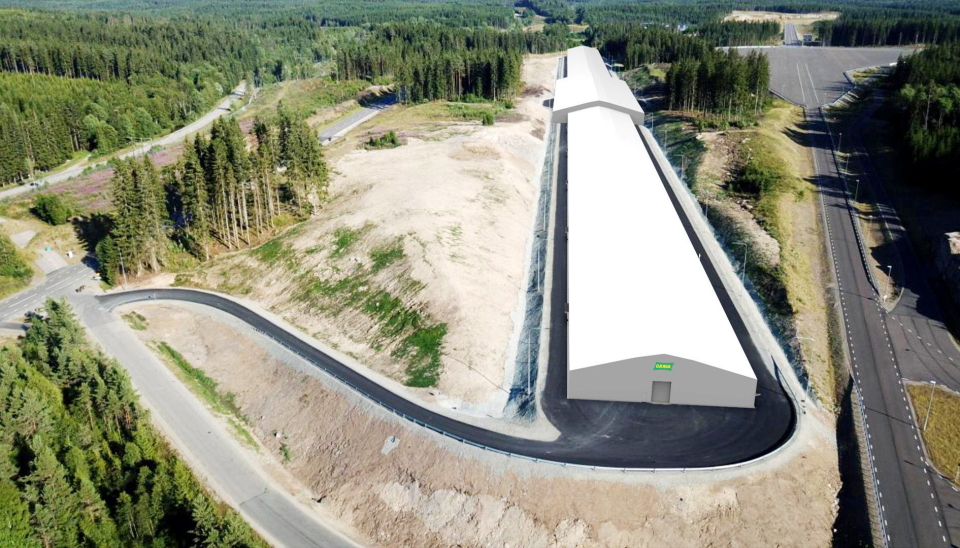 HEMMELIG: Fremtidens teknologi i bilindustrien utvikles på testsenteret i Sverige, og mye vil nok skje bak disse dukene. Illustrasjon: O.B.Wiik