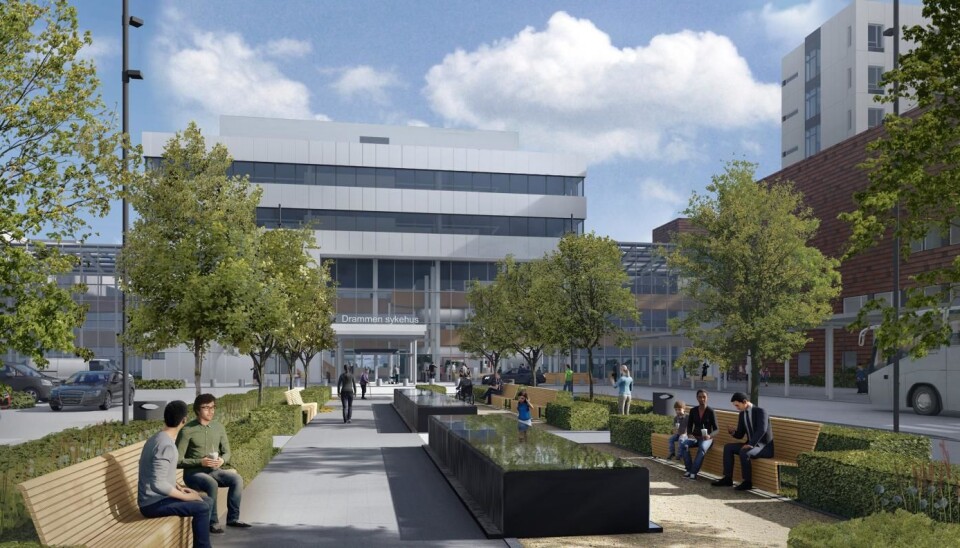 Signerte avtaler om entrepriser på sykehuset i Drammen