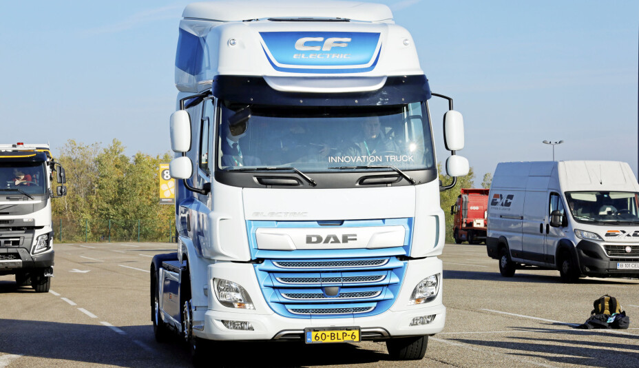 De aller fleste av Europas lastebilprodusenter er på gang med elektriske varianter, her en DAF CF electric