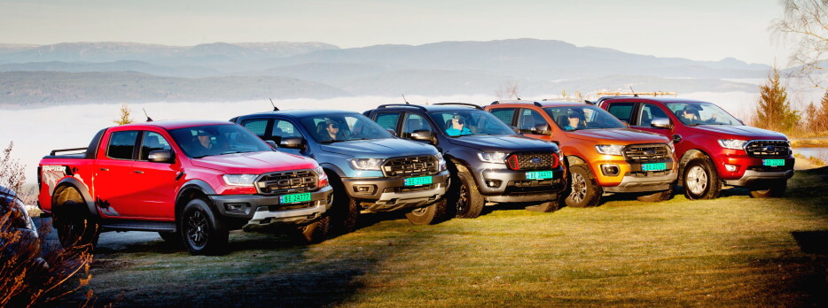 Ford Ranger som toppet salgsstatistikken i 2020 med hele 1232 registreringer leveres i en rekke versjoner.
