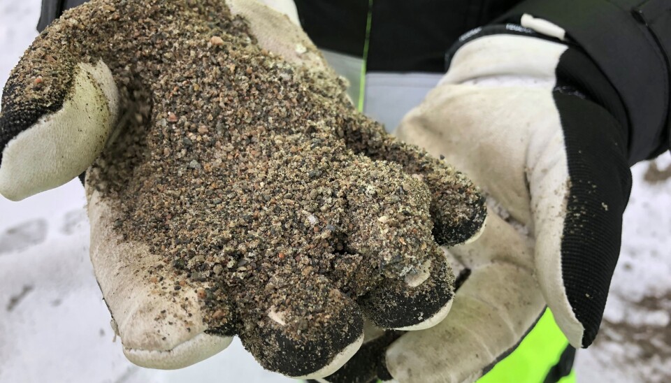 Strør med resirkulert sand/grus