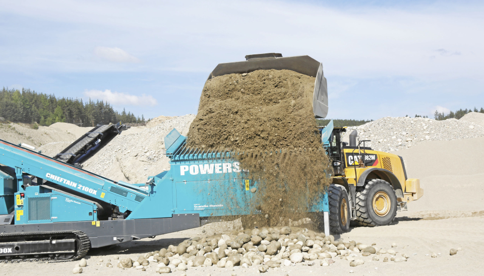 Scandia Maskin har agenturet på Powerscreen som er et kjent knuse- og siktemerke i bransjen. Foto: Klaus Eriksen
