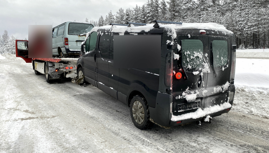 Vegvesenet hadde mye å utsette på denne transporten i Innlandet 20. januar.