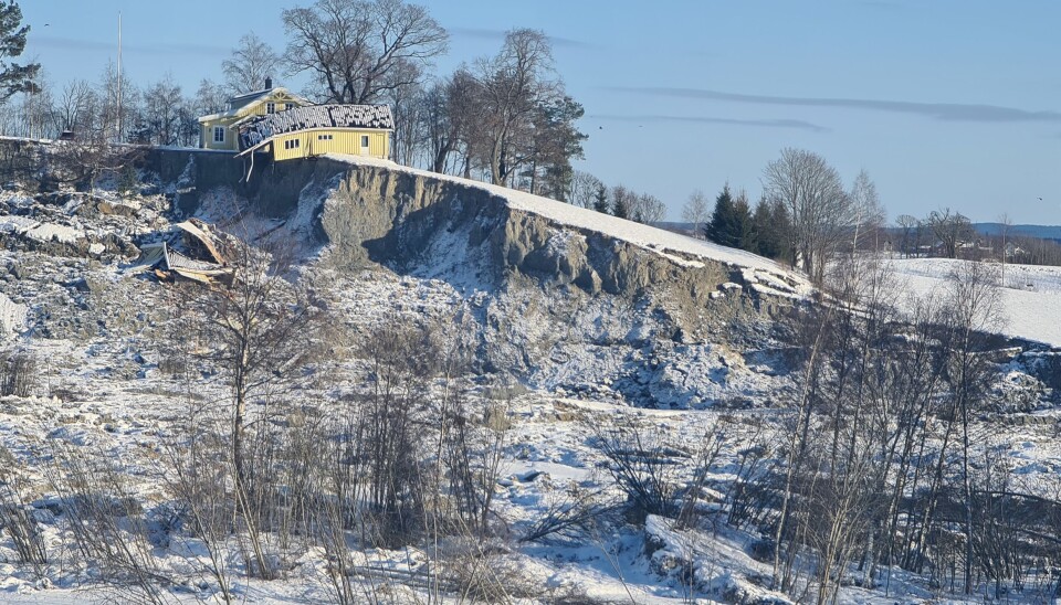 Bilde fra Gjerdrum, der det gikk et kvikkleireras 30. desember 2020. Bilde fra Gjerdrum, der det gikk et kvikkleireras 30. desember 2020.