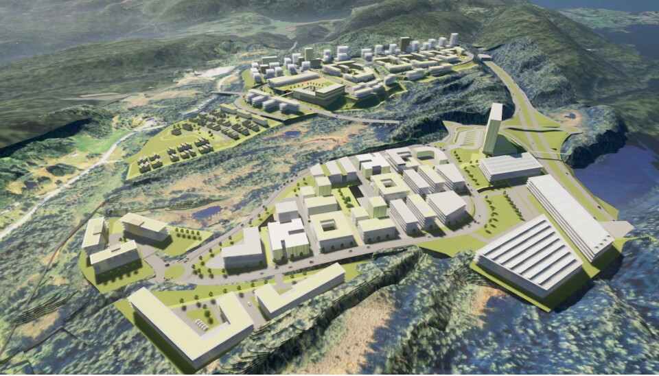 LYSEPARKEN: Skissen viser planlagt Lyseparken næringsområde i Bjørnafjorden kommune.