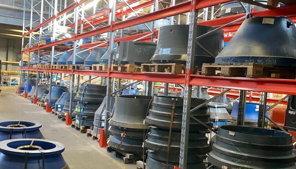 Bilde fra Scandia Maskins lager i Drammen.