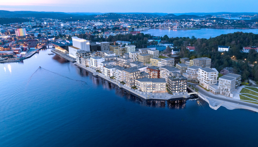 Veidekke skal bygge parkeringshus i fjellet på Kristiansands «indrefilet», Odderøya.