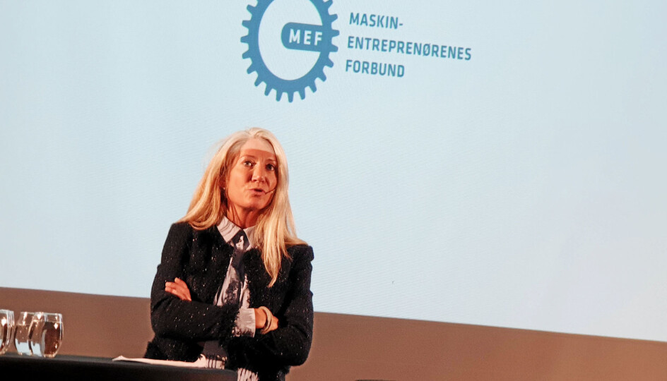 MEFs adm. direktør, Julie Brodtkorb, etterlyser flere anleggsprosjekter for små og mellomstore entreprenører, i forbindelse med fremleggelse av nasjonal transportplan. Bilde fra Arendalsuka i 2019.