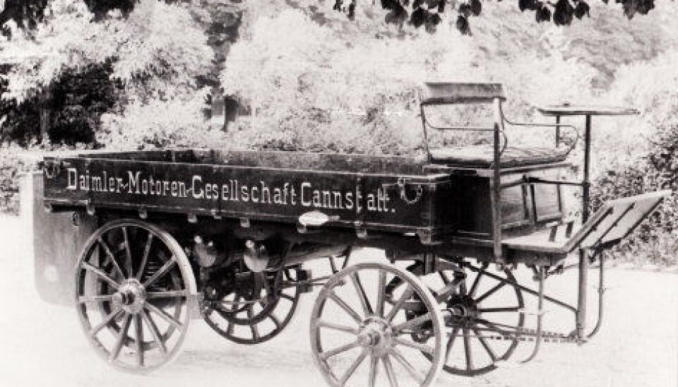 FØRSTE: Den første lastebilen til Gottlieb Daimler ble ingen suksess i hjemlandet, men han fant en kjøper i England.