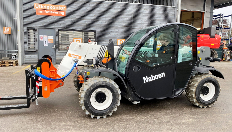 DEN FØRSTE: Her er den første elektriske Snorkel teleskoptrucken på plass i Norge og hos Naboen Utleie i Oslo. Foto: Naboen Utleie