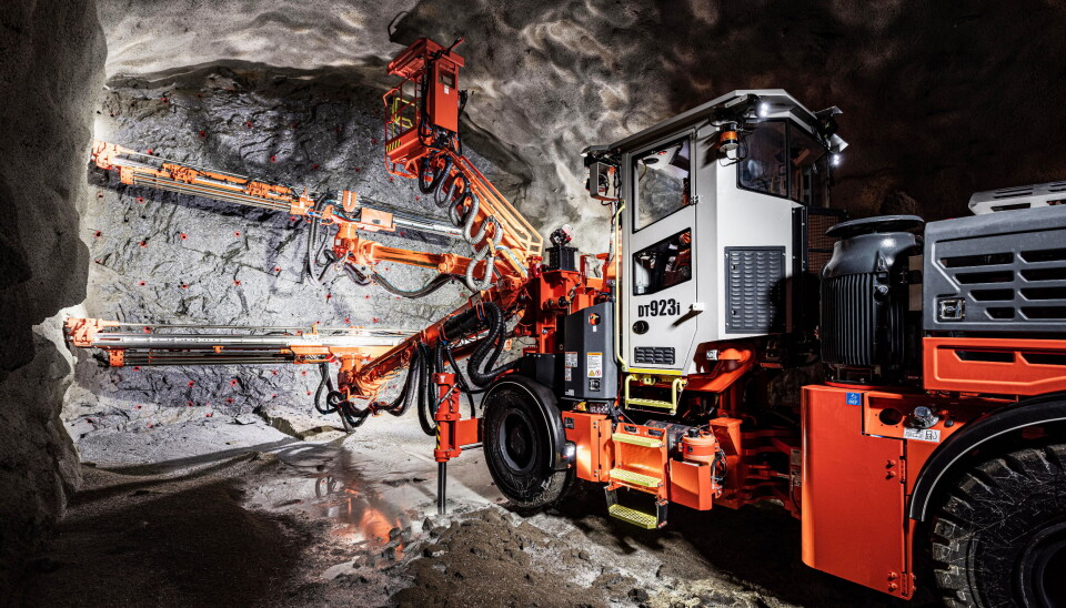 LANSERT: Sandvik DT923i er en ny toboms tunnelrigg som er lansert våren 2021. Foto: Sandvik