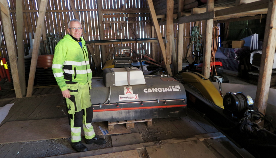 SKOGSRYDDING: Blant spesialutstyret har Larsen også et skogsryddingsaggregat fra italienske Cangini, levert av Ankerløkken Equipment.