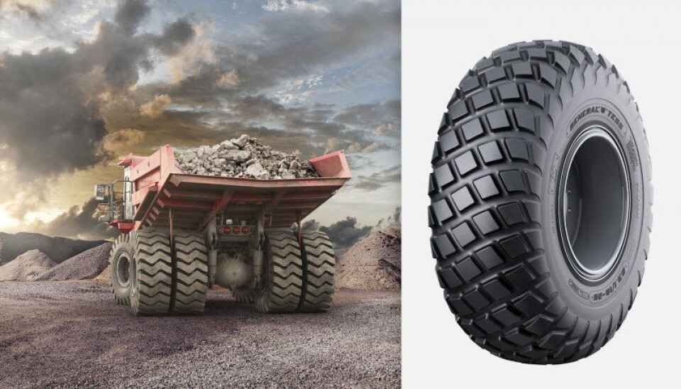 ANLEGG: De nye General-dekkene er for anleggs-, gruve- og masseforflytningsmaskinene. Foto: Continental