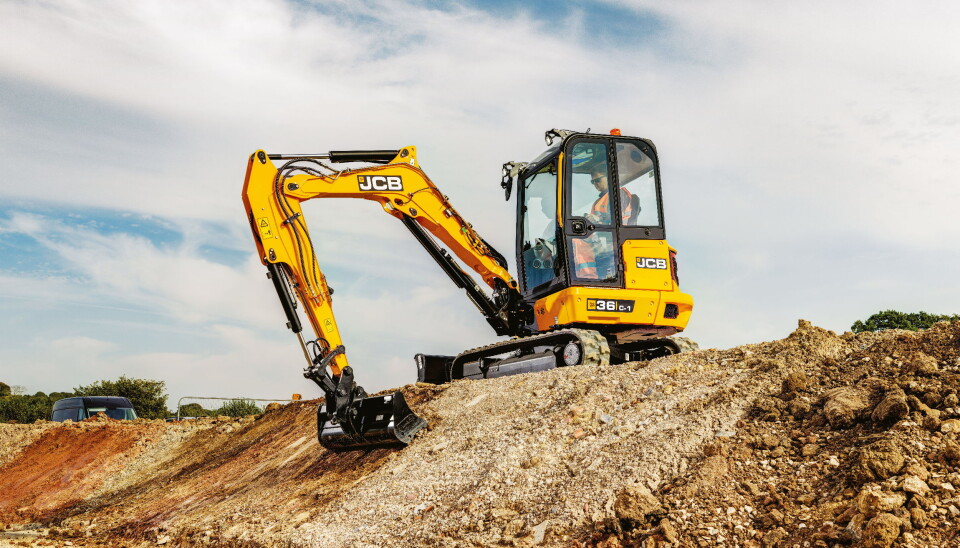 HELT NY: 3,6-tonneren 36C-1 er helt ny i JCBs program og utvider porteføljen av minigravere. Foto: JCB