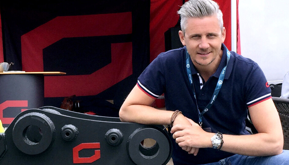 Tor Kjetilson Moe og Gjerstad Products satser offensivt, og starter et nordisk konsern innen utstyr til anleggsbransjen. Bilde fra MEFA 2016 på Forus utenfor Stavanger.
