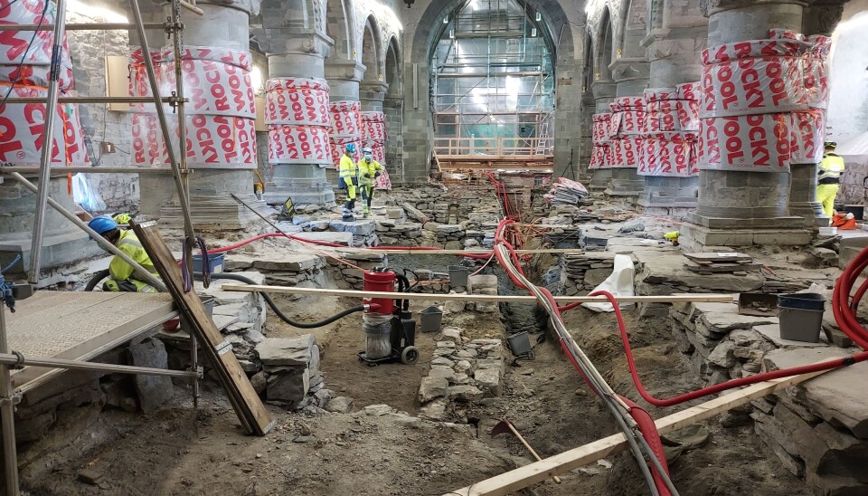 Middelalderskatter overvåkes av Cautus Geo under Stavanger domkirke.