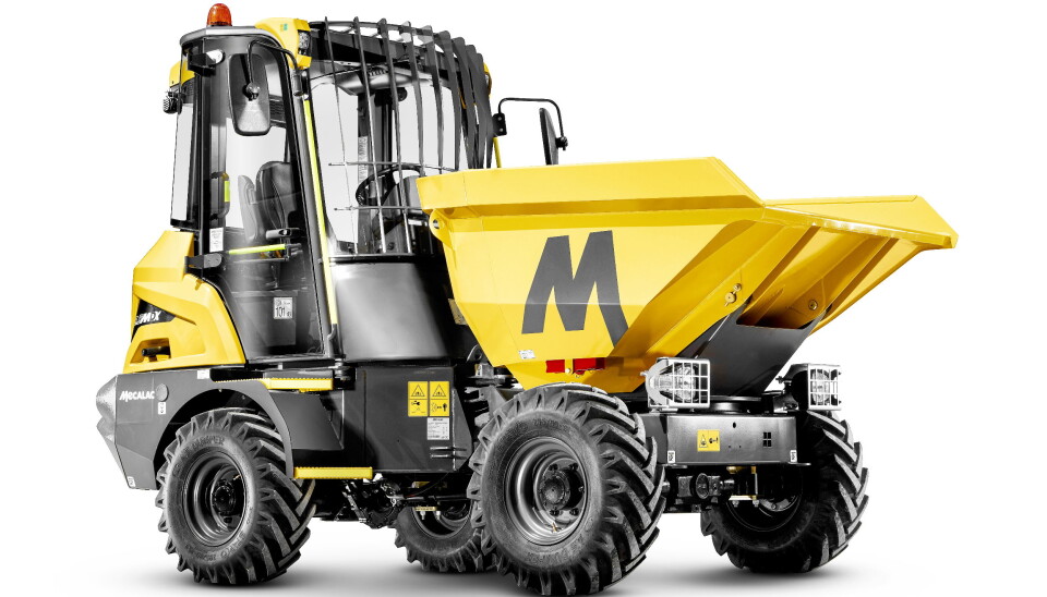 NY DUMPER: Med lansering av ny «site-dumper» med 3,5 tonns lastekapasitet supplerer Mecalac dumper-serien. Foto: Mecalac