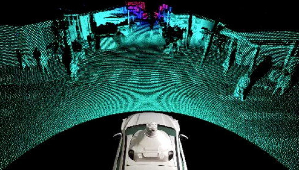 SKANNER: Argos Lidar ser bedre i mørket og klarer å skille ut mørke objekter. Et samspill mellom kamera, Lidar og radar må til for å skape et så komplett bilde av trafikksituasjonene som mulig. SKANNER: Argos Lidar ser bedre i mørket og klarer å skille ut mørke objekter. Et samspill mellom kamera, Lidar og radar må til for å skape et så komplett bilde av trafikksituasjonene som mulig.