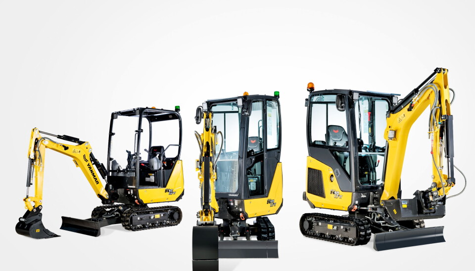 KLARE: Yanmar har utvidet med tre oppgraderinger på minimaskiner fra 1,5 til 1,9 tonn. Foto: Yanmar
