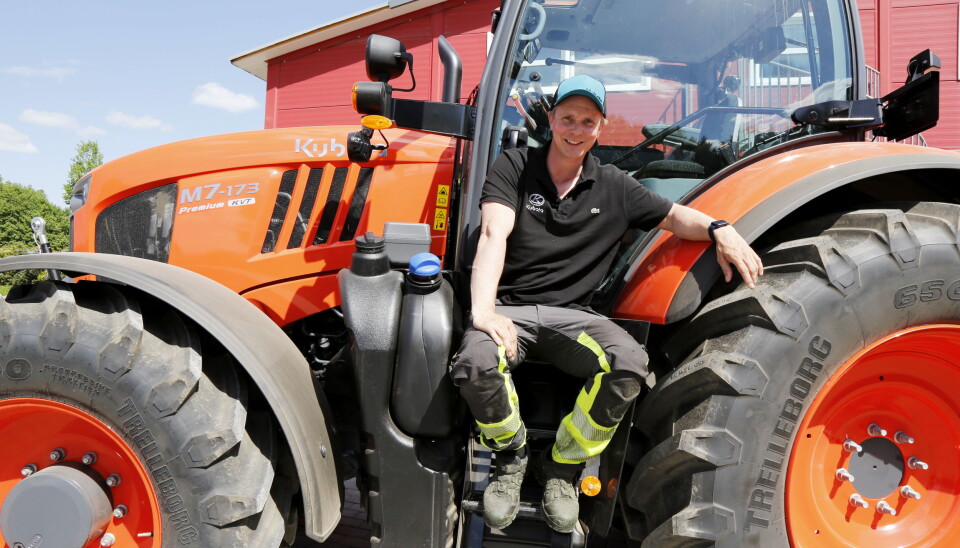 Petter Pilgaard starter eget firma, Pilgaard Maskin i juni 2021. Han bruker utstyr - hovedsakelig Kubota - i forbindelse med en samarbeidsavtale med Nellemann Machinery AS. Her hos Kubota-forhandleren Kubota Center Lier i Lier.Foto: Klaus Eriksen