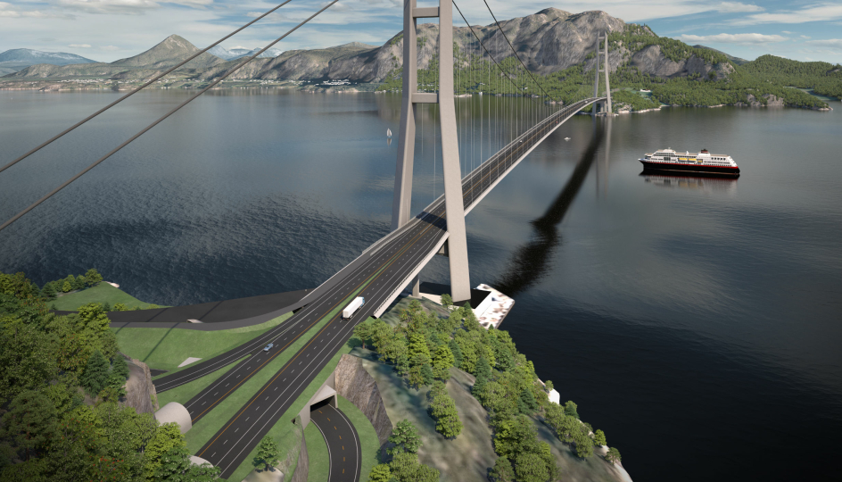 «Golden gate» Julsundet er en del av av kryssingen av Romsdalsfjorden og E39 Ålesund-Molde. Vegvesenet deler prosjektet til ca. 25 milliarder kroner inn i 20-25 kontrakter.