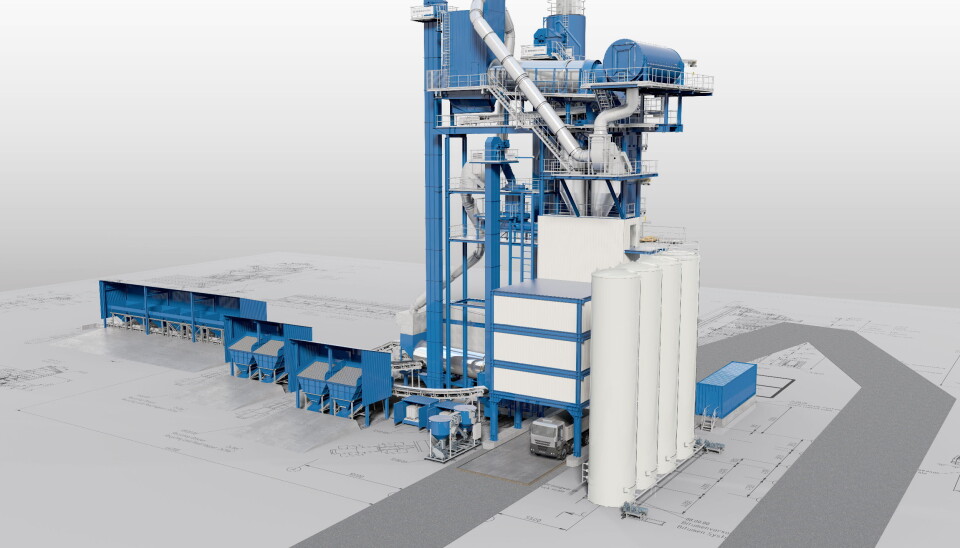 KOMPLETT: Slik er tegningene for hvordan anlegget skal se ut, ferdig og komplett til høsten. Illustrasjon: Wirtgen Foto: Wirtgen // Benninghofen