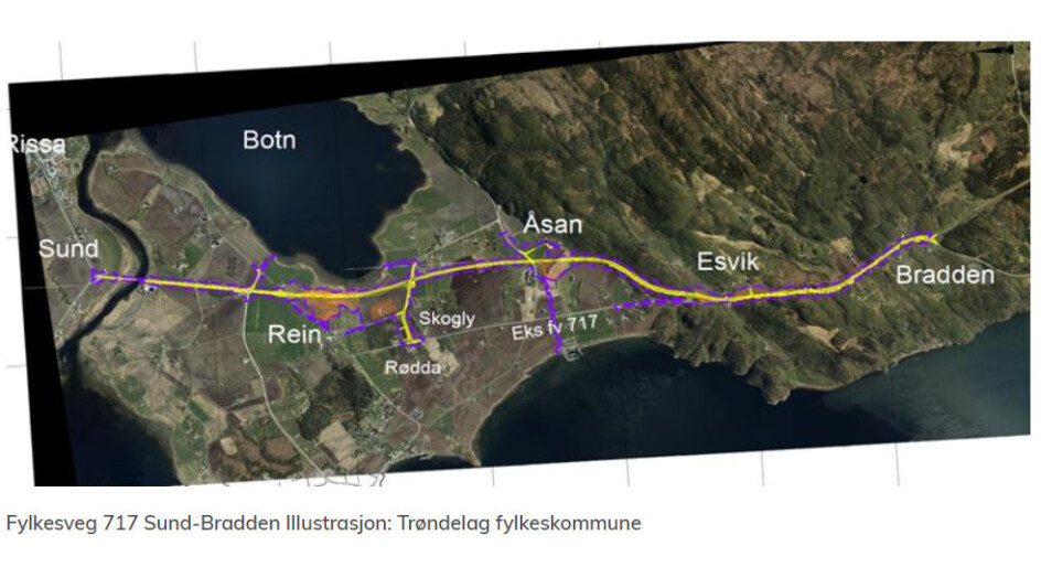 Kontrakten gjelder fylkesvei 717 Sund-Bradden i Indre Fosen kommune.