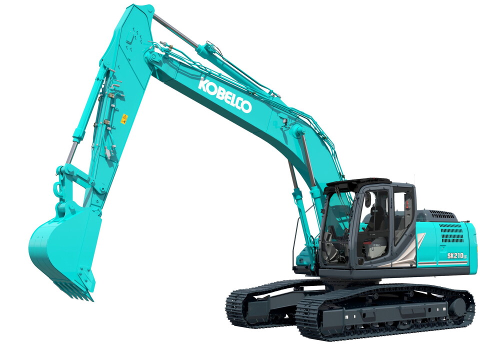 NY 20-TONNER: Den første 20-tonneren fra Kobelco kom allerede i 1983, og det er et langt steg frem til 11-serien som nå ventes til Norge i sommer. Foto: Kobelco