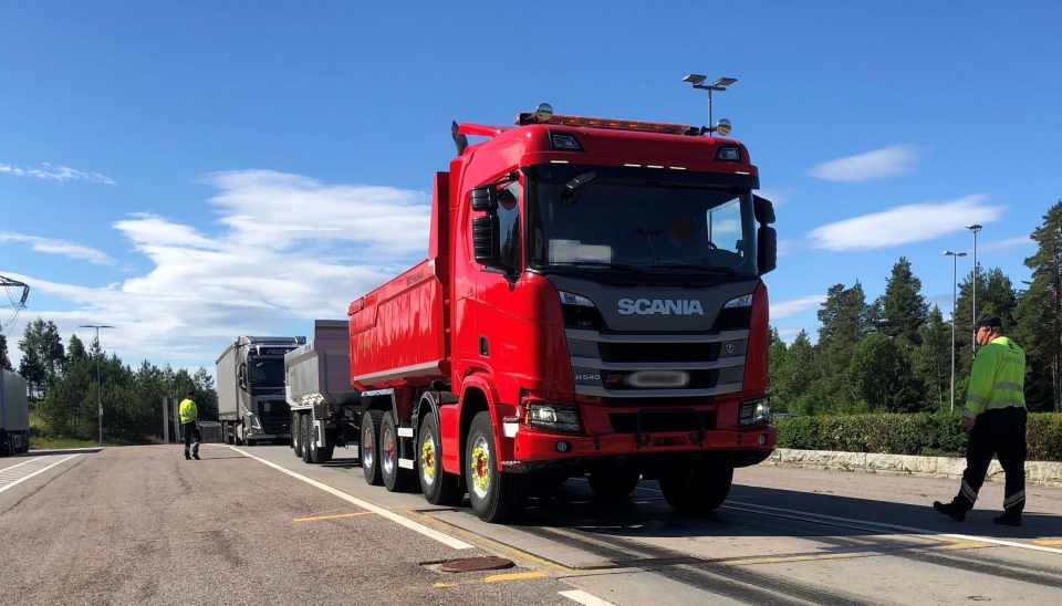 Kontroll på Taraldrud kontrollstasjon i Nordre Follo 1. juli 2021.