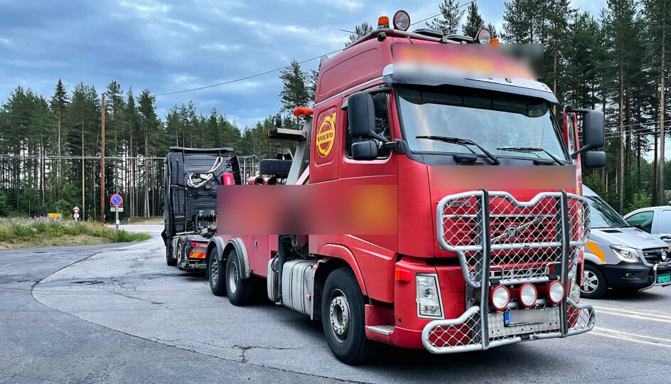 Estisk tungberger stoppet under transport fra Norge til Sverige, på rv. 2 i Våler (Innlandet).